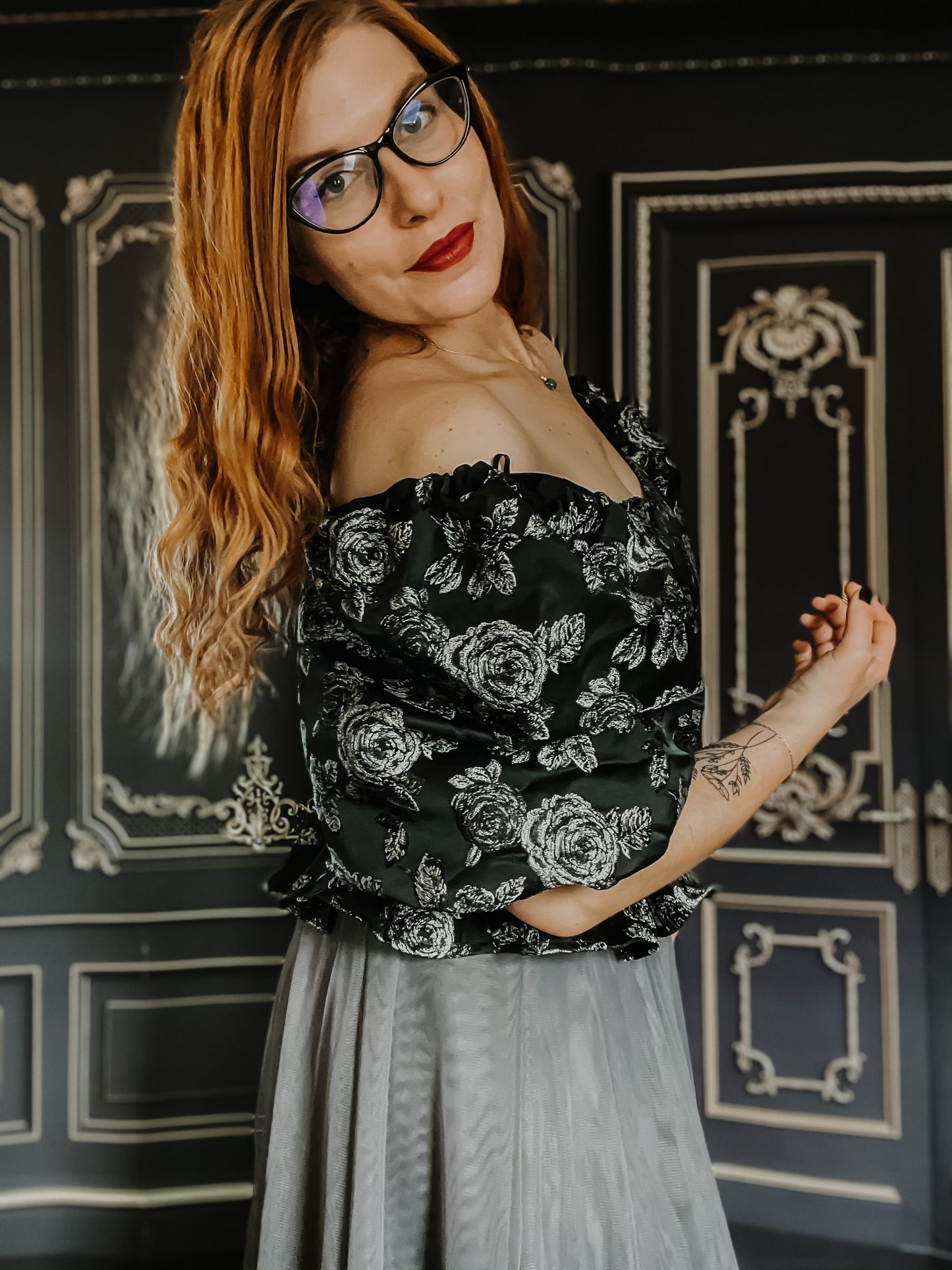 Puff Sleeve Jacquard Top